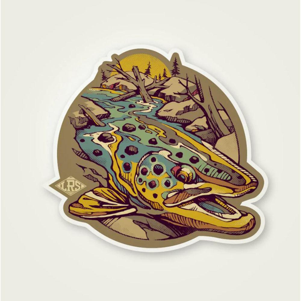 Lakes Rivers Streams Brown Trout Waters Decal in One Color